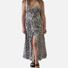 Abito Lungo Animalier con Spacco